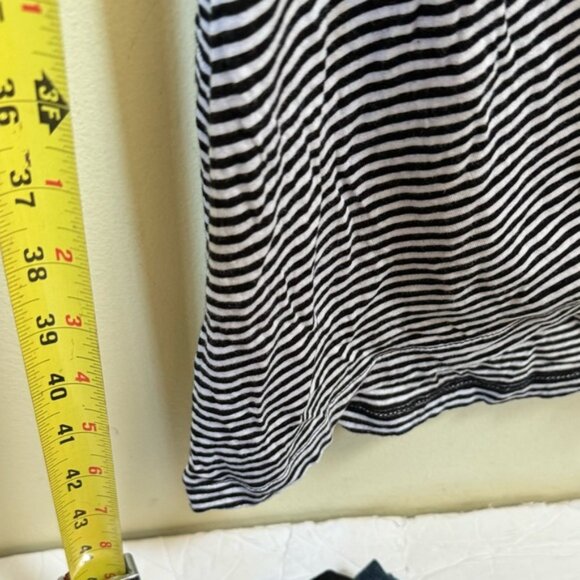 Jacob Vintage Side Zip Slit Ruched Dress Stripe Sheath Drapey Lightweight Crew L - Picture 15 of 15